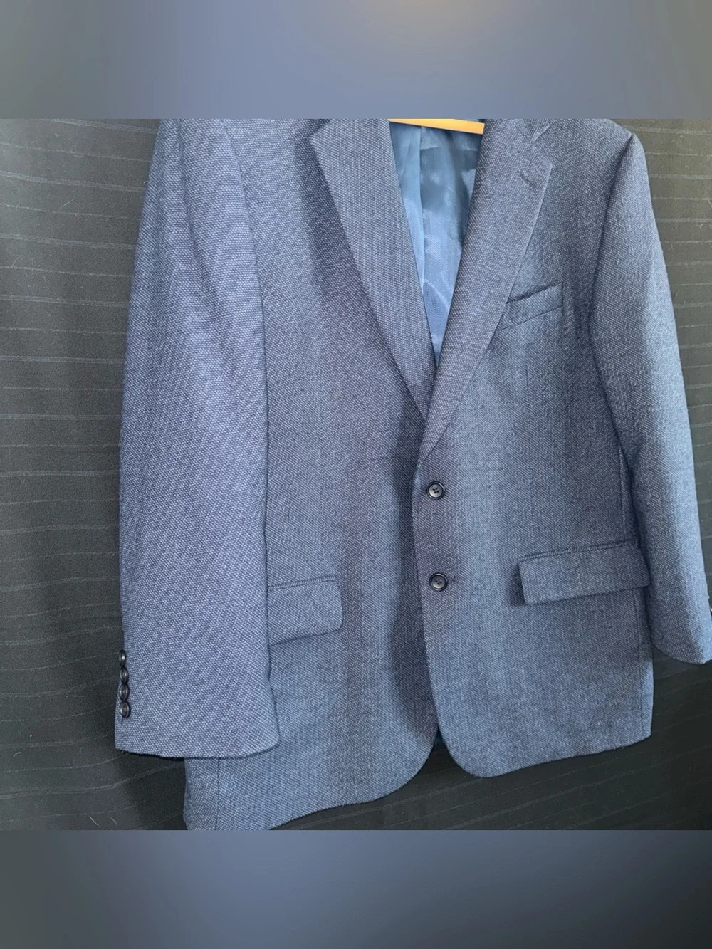 Jos A Bank Reserve Blue Sport Coat Jacket Italy Tollegno 1900 Wool / Nylon 44 S
